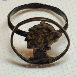 1942 WW2 Trench Art Coin Ring